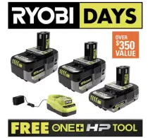 RYOBI 18V ONE+ 3-Battery Starter Pack + ...