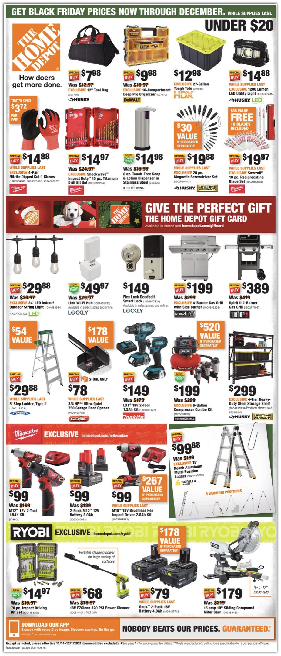 Under $20 Gifts / Grills / Power Tools