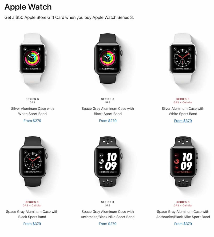 $50 Gift Card with Apple Watch