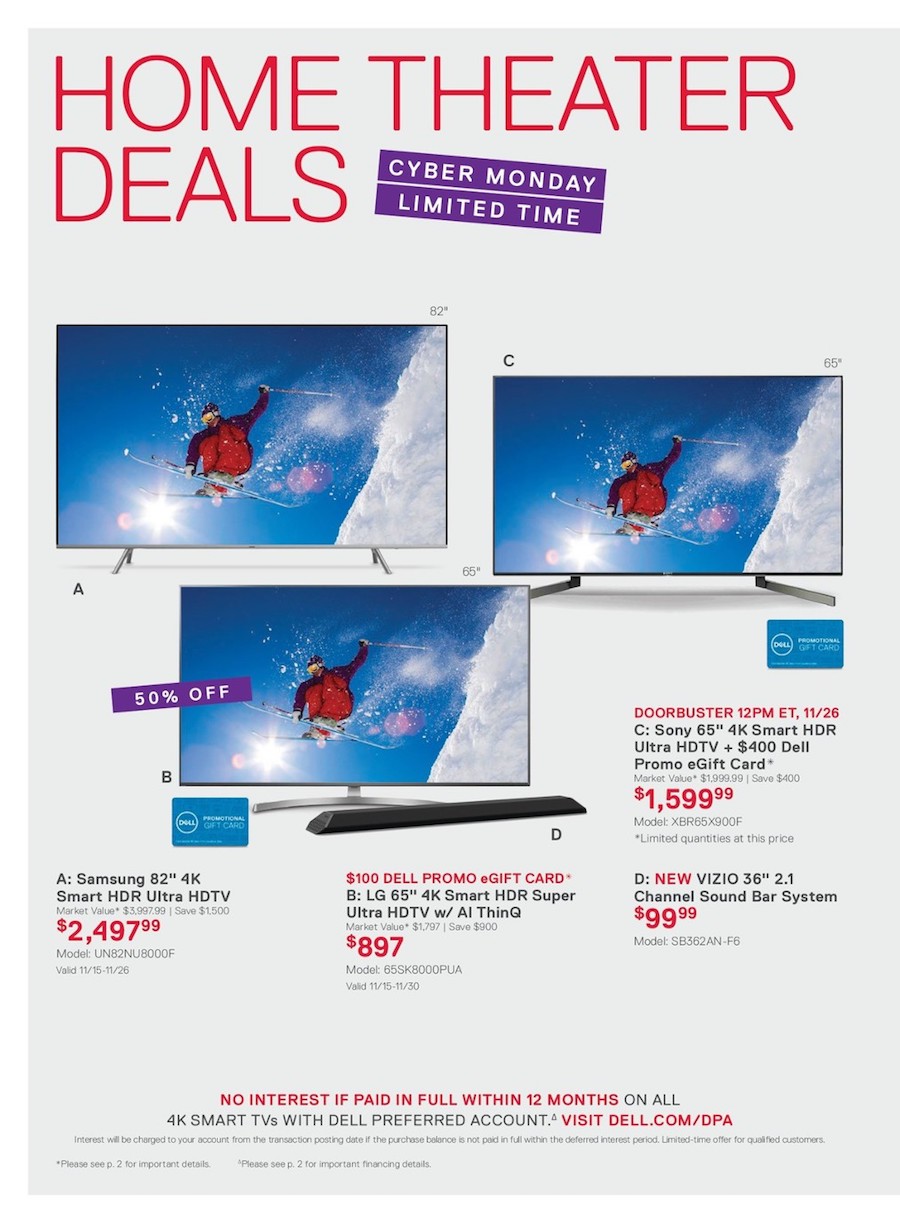 HDTVs w/ Gift Cards