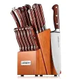  AOKEDA 15-Piece Kitchen Knife Set with Block