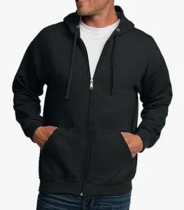 Fruit of The Loom Men's Eversoft Fleece Sweatshirts & Hoodies, Full Zip-Black, Large