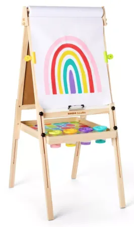 Mondo Llama 2sided Dry EraseChalkboard Collapsible Easel NoSpill Paint Cups
