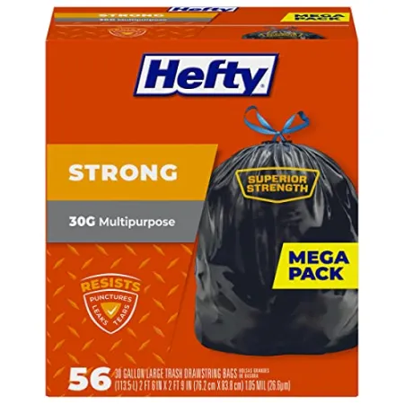 56-Count 30-Gallon Hefty Strong Large Trash Bags  - Ben's Bargains